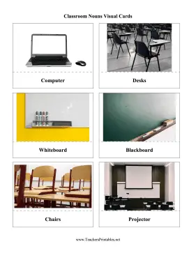 Classroom Nouns Visual Cards Teachers Printable