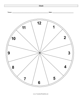 Clock Face Teachers Printable