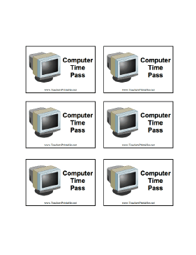 Computer Time Pass Teachers Printable