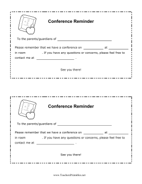 Conference Reminder Teachers Printable