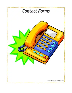 Contact Forms Sub Tub Divider Teachers Printable