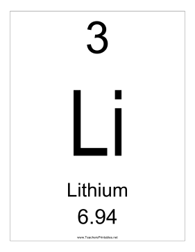 Lithium Teachers Printable