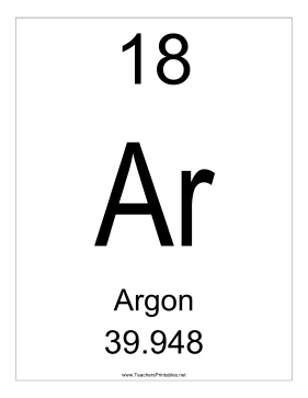 Argon Teachers Printable