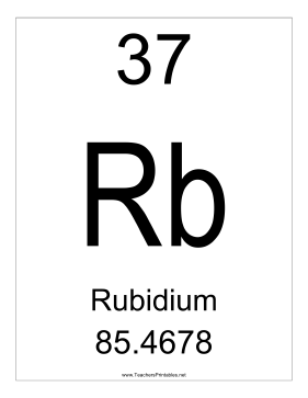 Rubidium Teachers Printable