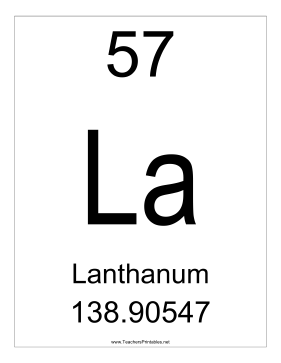 Lanthanum Teachers Printable