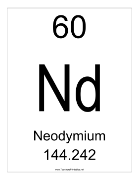 Neodymium Teachers Printable