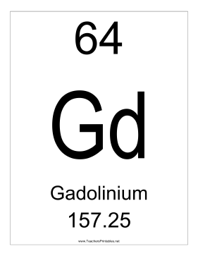 Gadolinium Teachers Printable
