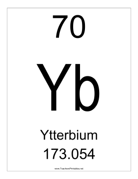 Ytterbium Teachers Printable