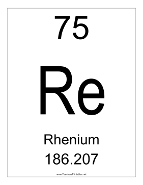 Rhenium Teachers Printable