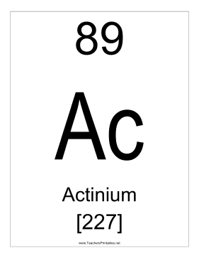 Actinium Teachers Printable