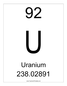 Uranium Teachers Printable