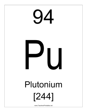 Plutonium Teachers Printable