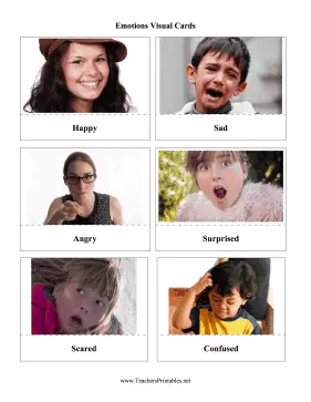 Emotions Visual Cards Teachers Printable