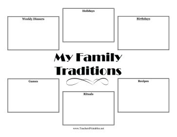Family Traditions Teachers Printable
