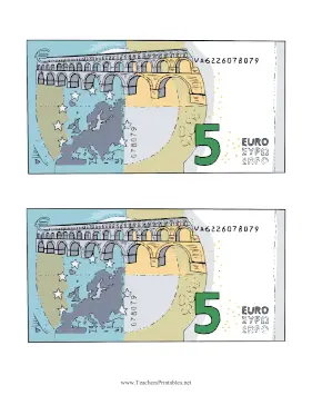 Five Euro Note Reverse Teachers Printable