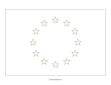 Flag of European Union Blackline Master Teachers Printable