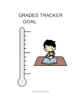 Grades Tracker Thermometer Teachers Printable