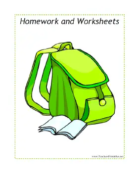 Homework Sheets Sub Tub Divider Teachers Printable