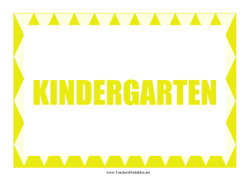 Kindergarten Sign Teachers Printable