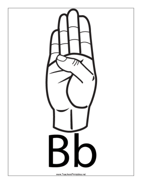 Letter B-Outline-With Label Teachers Printable