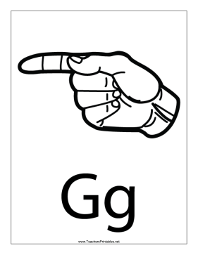 Letter G-Outline-With Label Teachers Printable
