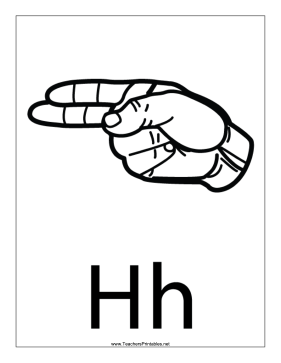 Letter H-Outline-With Label Teachers Printable