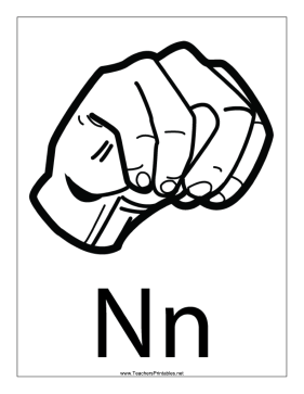 Letter N-Outline-With Label Teachers Printable