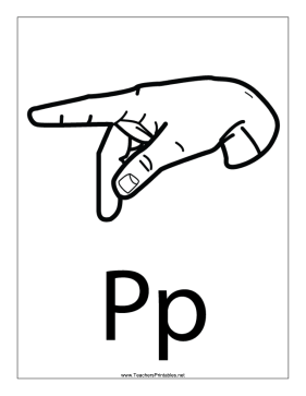 Letter P-Outline-With Label Teachers Printable