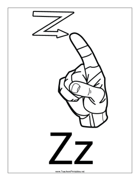 Letter Z-Outline-With Label Teachers Printable