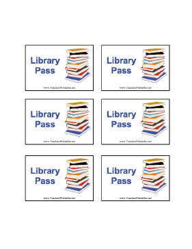 Library Pass Teachers Printable