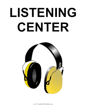 Listening Center Teachers Printable