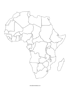 Blackline Map of Africa Teachers Printable