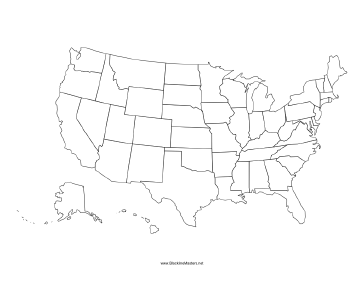 United States Blackline Map Teachers Printable