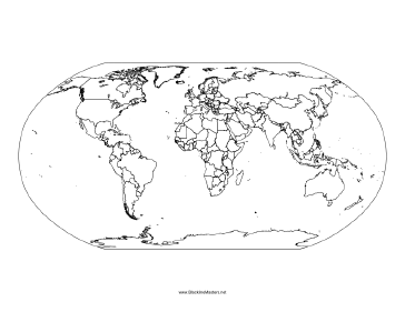 Blackline Map of the World Teachers Printable