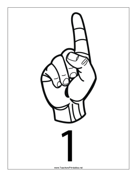 Number 1-Outline-With Label Teachers Printable