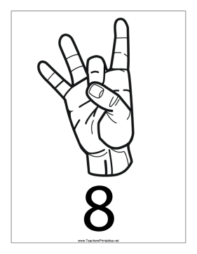 Number 8-Outline-With Label Teachers Printable