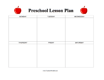 Preschool Lesson Plan Teachers Printable