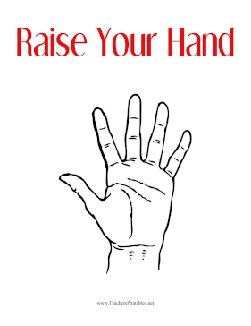 Raise Your Hand Distance Learning Sign Teachers Printable