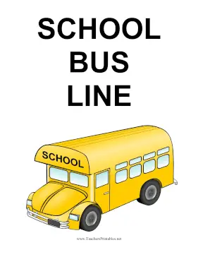 School Bus Line Teachers Printable