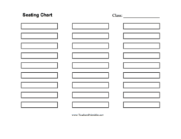 Seating Chart — Rows Teachers Printable