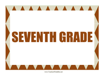 Seventh Grade Sign Teachers Printable