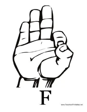 Sign Language with F Teachers Printable