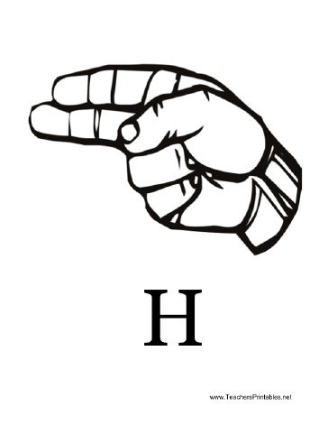 Sign Language with H Teachers Printable