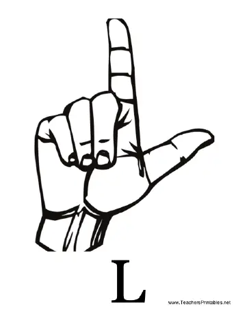 Sign Language with L Teachers Printable