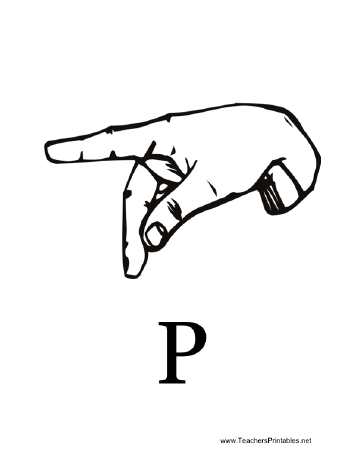 Sign Language with P Teachers Printable