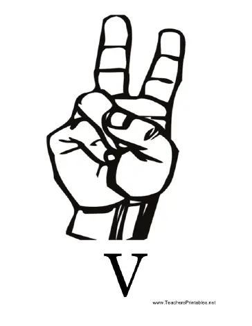 Sign Language with V Teachers Printable