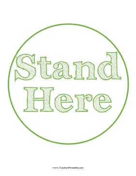Stand Here Circle Green Teachers Printable
