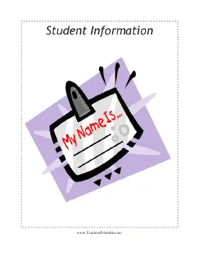 Student Information Sub Tub Divider Teachers Printable