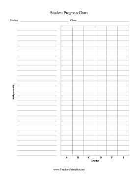 Student Progress Chart Teachers Printable