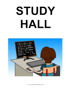 Study Hall Sign Teachers Printable